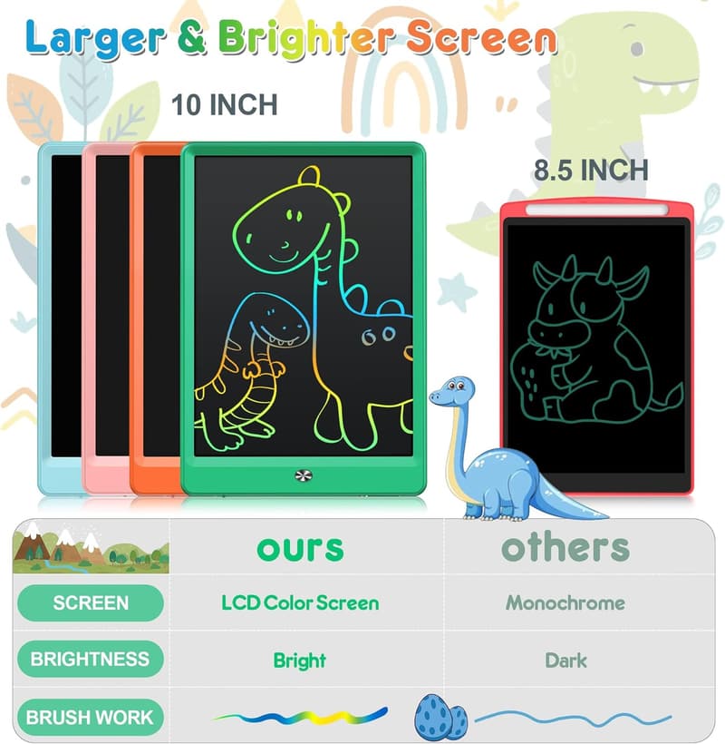 10-Inch LCD Doodle Board - Colorful Drawing Pad for Kids