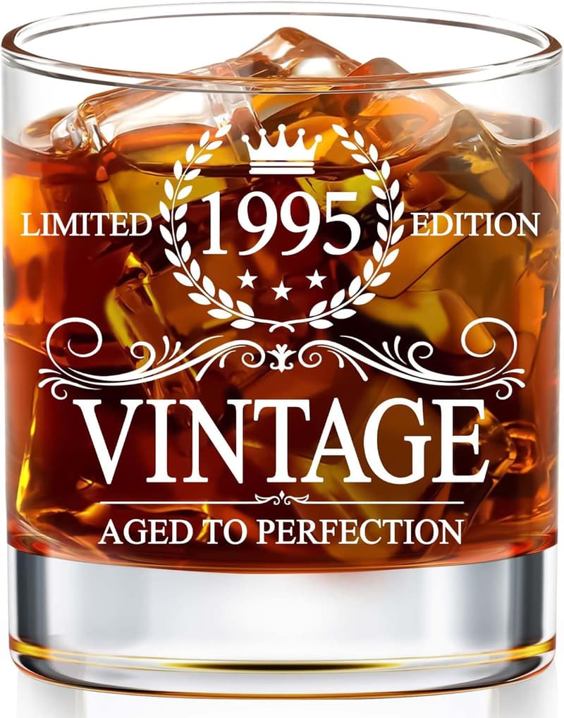 30th Birthday Vintage Whiskey Glass for Men