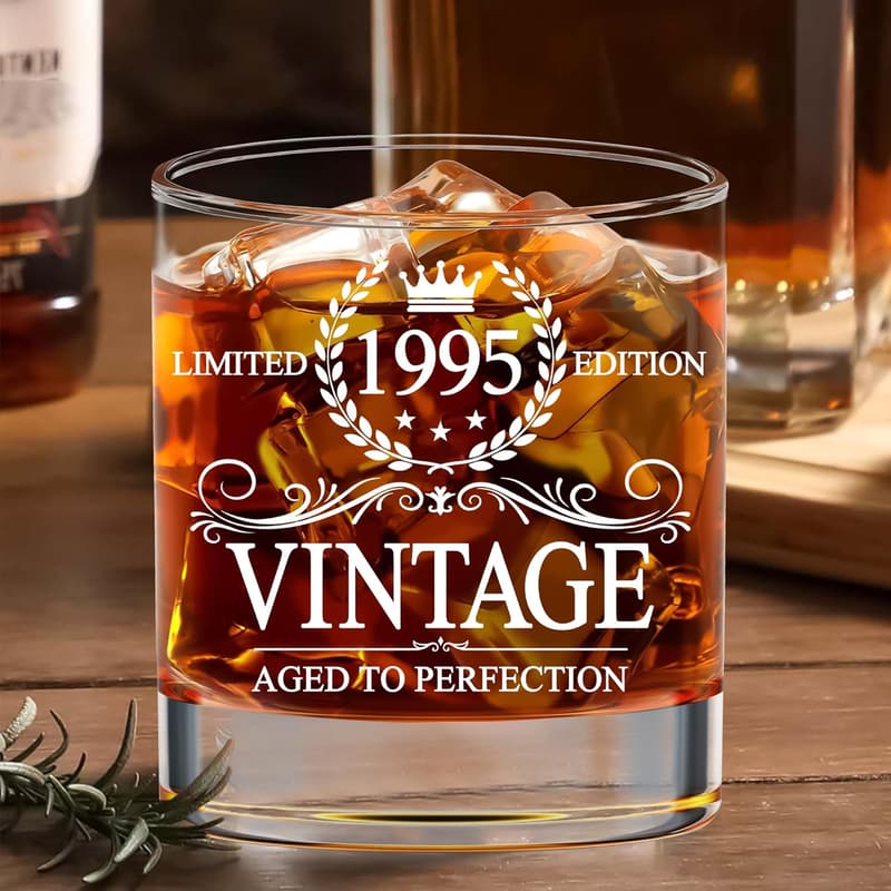 30th Birthday Vintage Whiskey Glass for Men