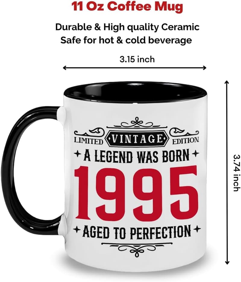 30th Birthday Vintage 1995 Mug for Him/Her