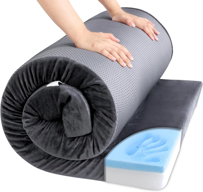 Portable Waterproof Memory Foam Camping Mattress Pad