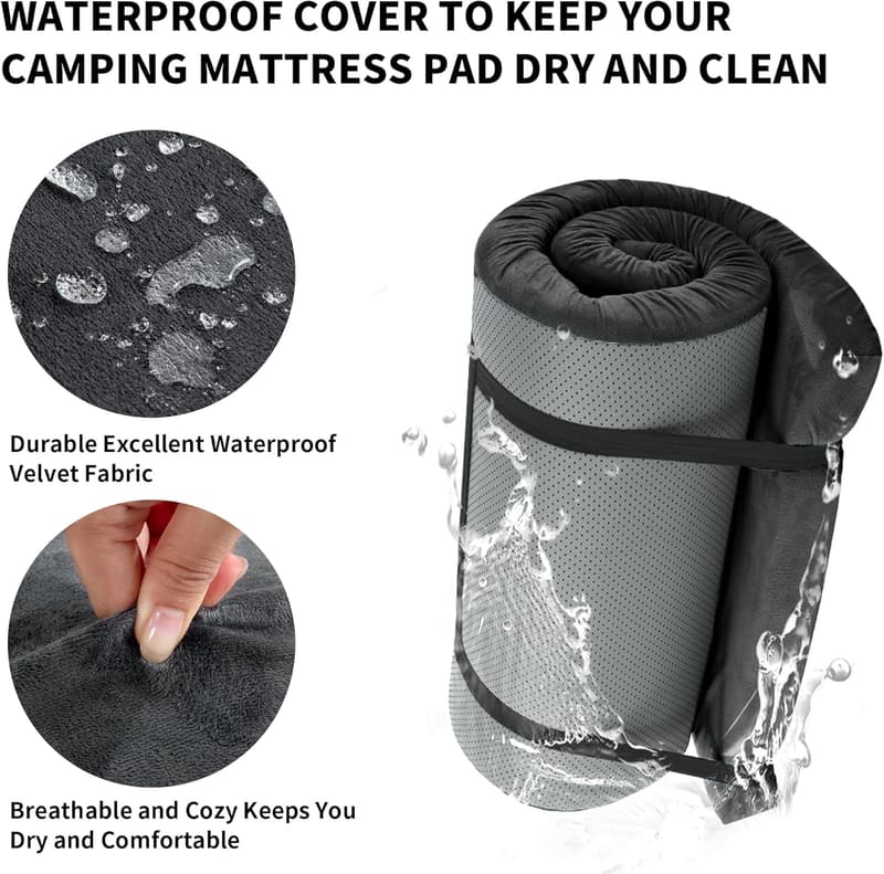 Portable Waterproof Memory Foam Camping Mattress Pad