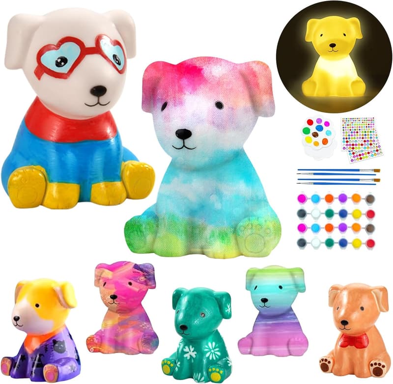 DIY Dog Night Light Painting Kit for Kids, Creative Art Supplies