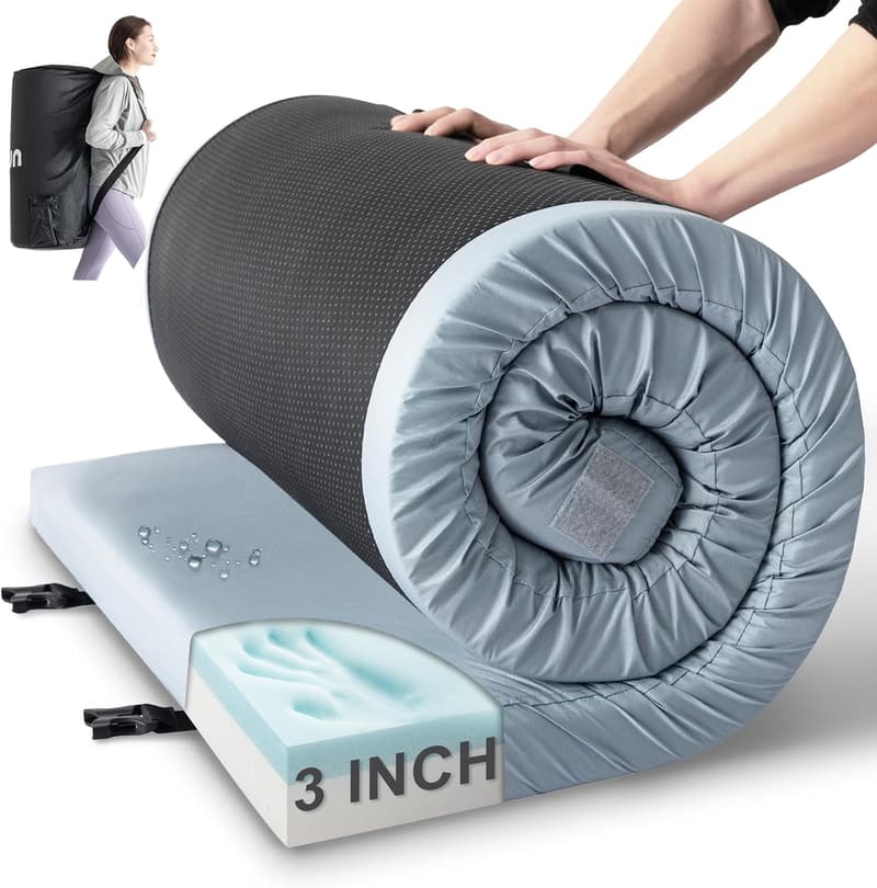Waterproof Memory Foam Camping Sleeping Pad with Travel Bag
