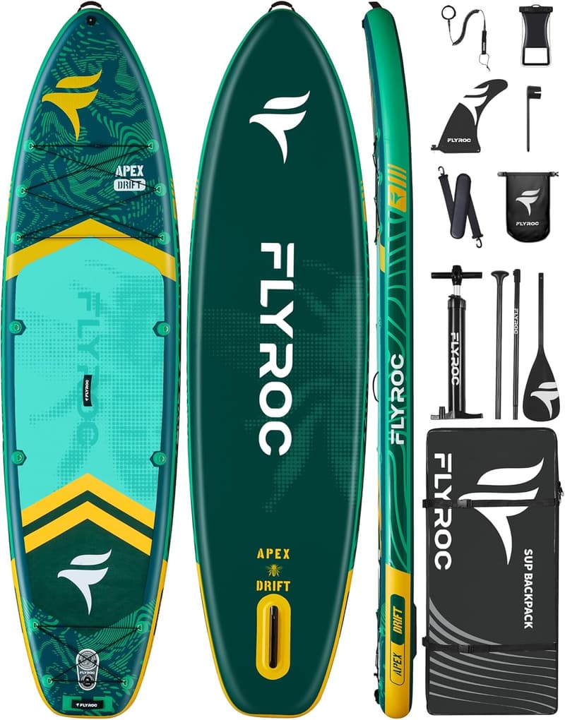 Inflatable Paddle Board, 450lb Capacity with 3 Paddles & Backpack