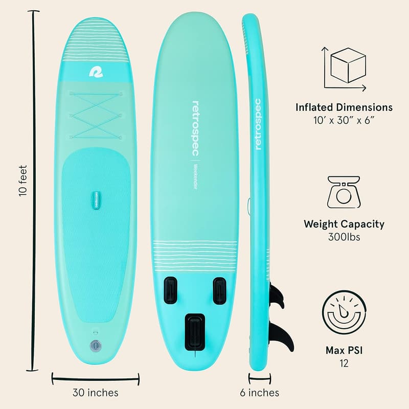 Lightweight Inflatable Stand Up Paddle Board with Accessories, 10'6”