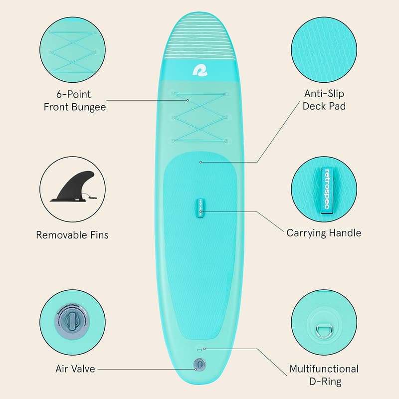Lightweight Inflatable Stand Up Paddle Board with Accessories, 10'6”