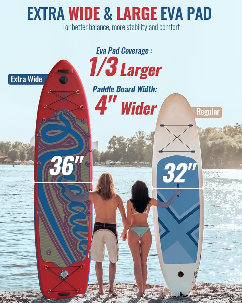 Premium 12' Inflatable Paddle Board with Kayak Seat & Accessories