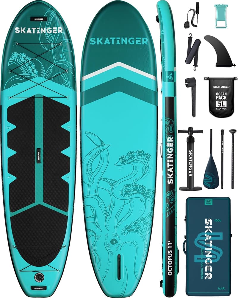 Extra Wide Inflatable Paddle Board for 2 Adults, 420lbs Capacity