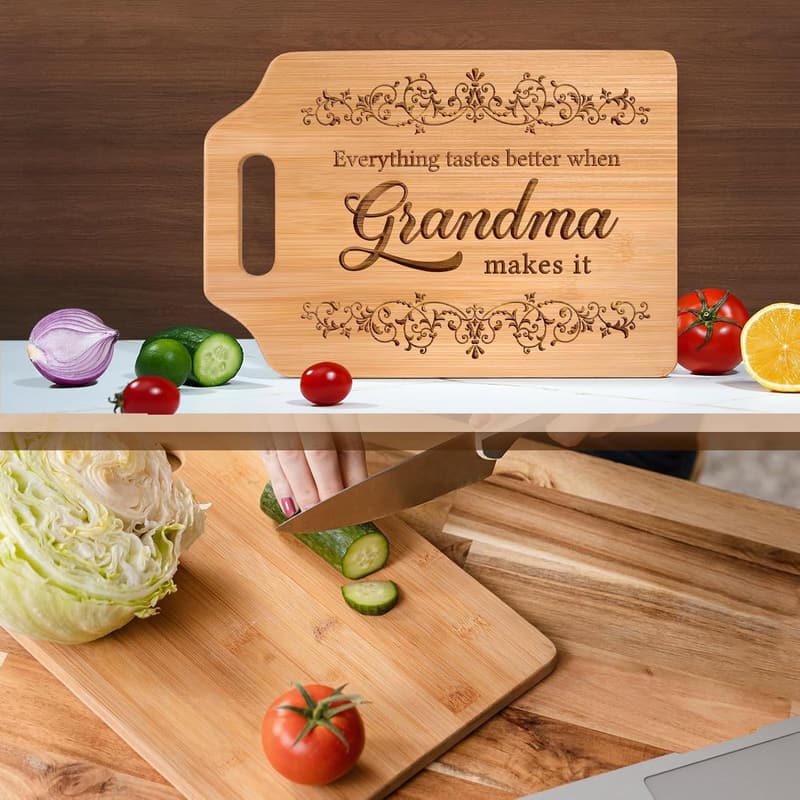 Engraved Bamboo Cutting Board for Grandma's Birthday