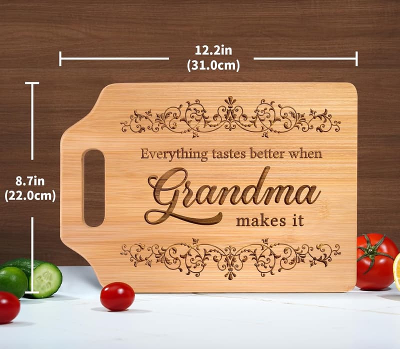 Engraved Bamboo Cutting Board for Grandma's Birthday