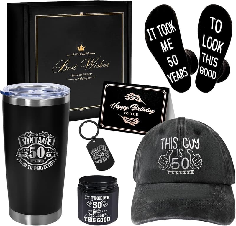 50th Birthday Insulated Tumbler Gift for Men
