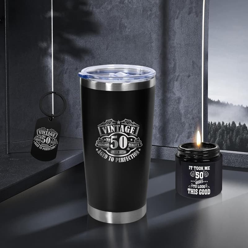 50th Birthday Insulated Tumbler Gift for Men