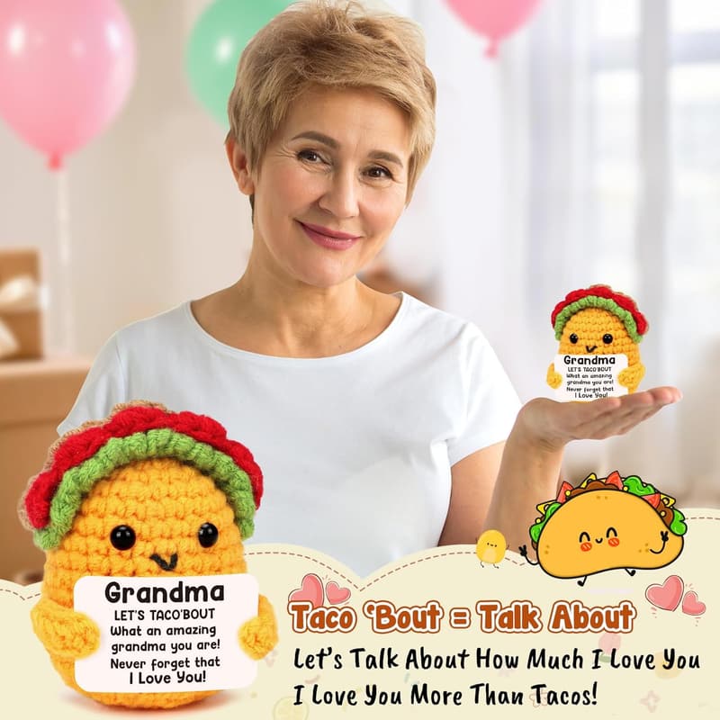Handmade Crochet Taco Gift for Grandma on Mother’s Day