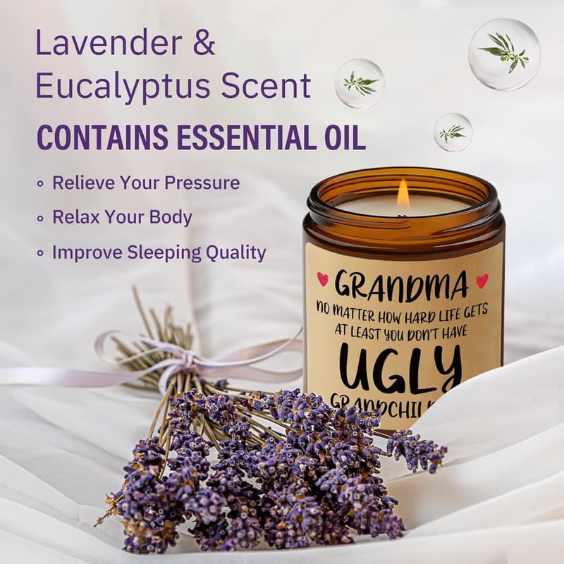 Lavender Scented Soy Wax Candle for Grandma's Birthday