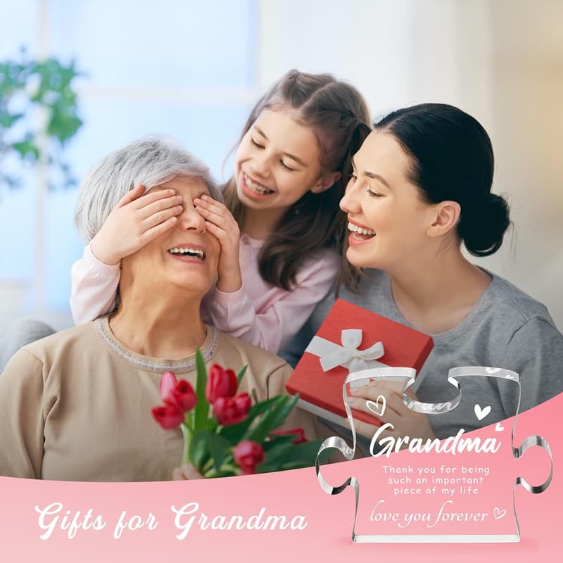 Engraved Acrylic Block Gift for Grandma – Mother's Day, Birthday