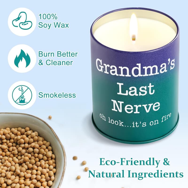 Lavender Scented Candle (10oz) - Funny Gift for Grandma