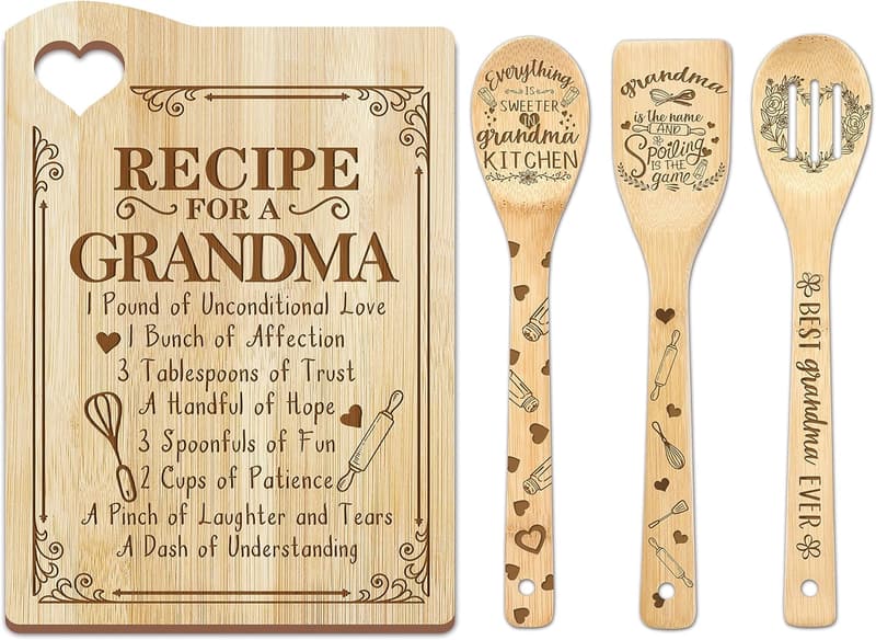 Grandma's Birthday Gift: Cooking Utensil Board from Grandkids