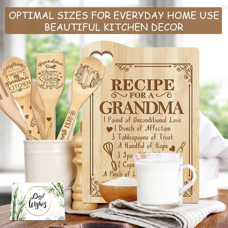 Grandma's Birthday Gift: Cooking Utensil Board from Grandkids