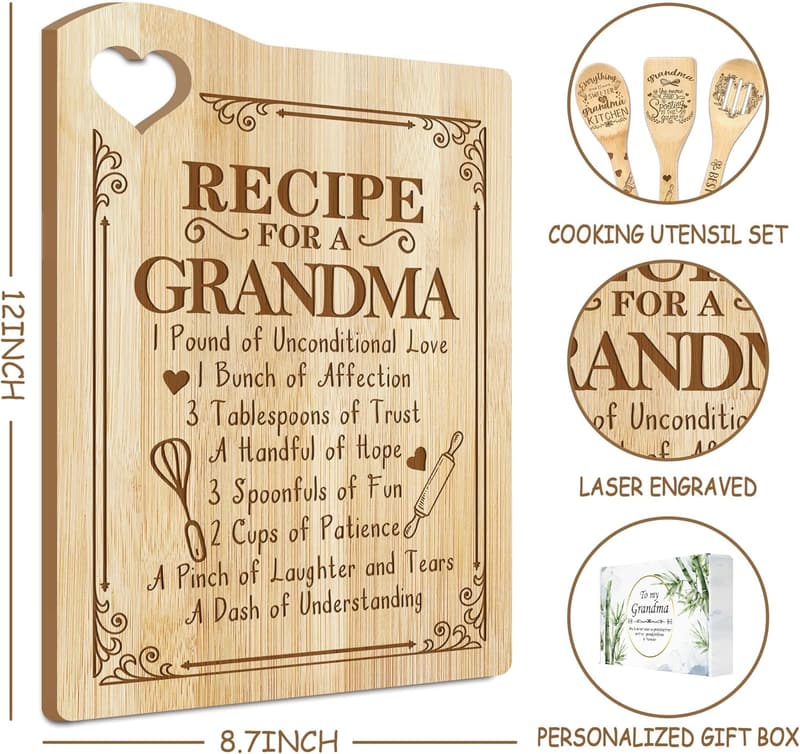Grandma's Birthday Gift: Cooking Utensil Board from Grandkids