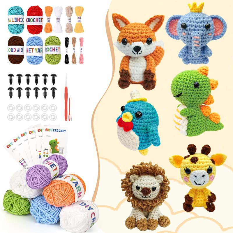 Crochet Animal Kit for Beginners with Video Tutorials