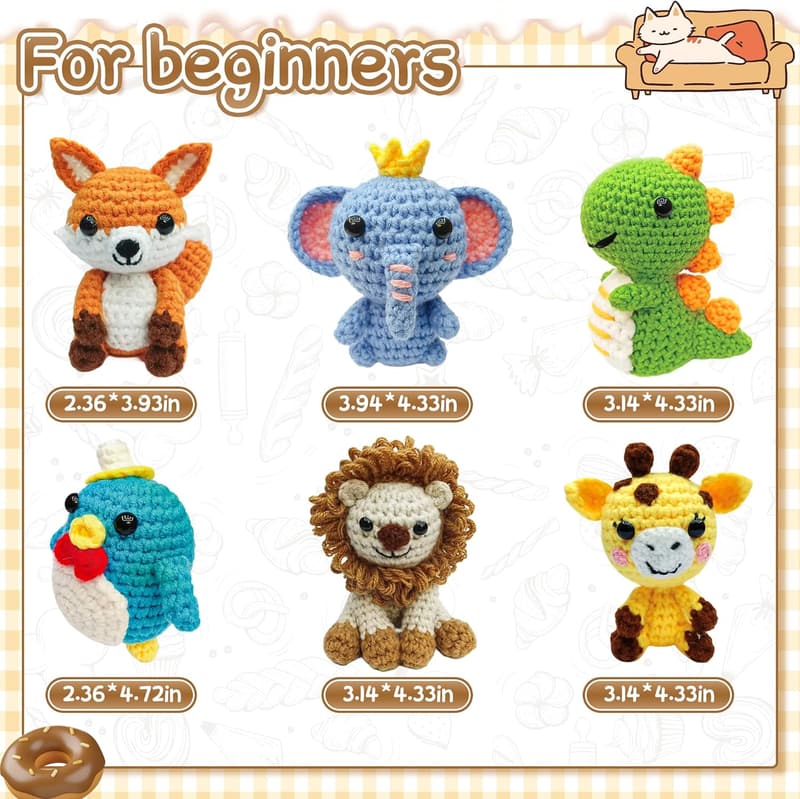 Crochet Animal Kit for Beginners with Video Tutorials