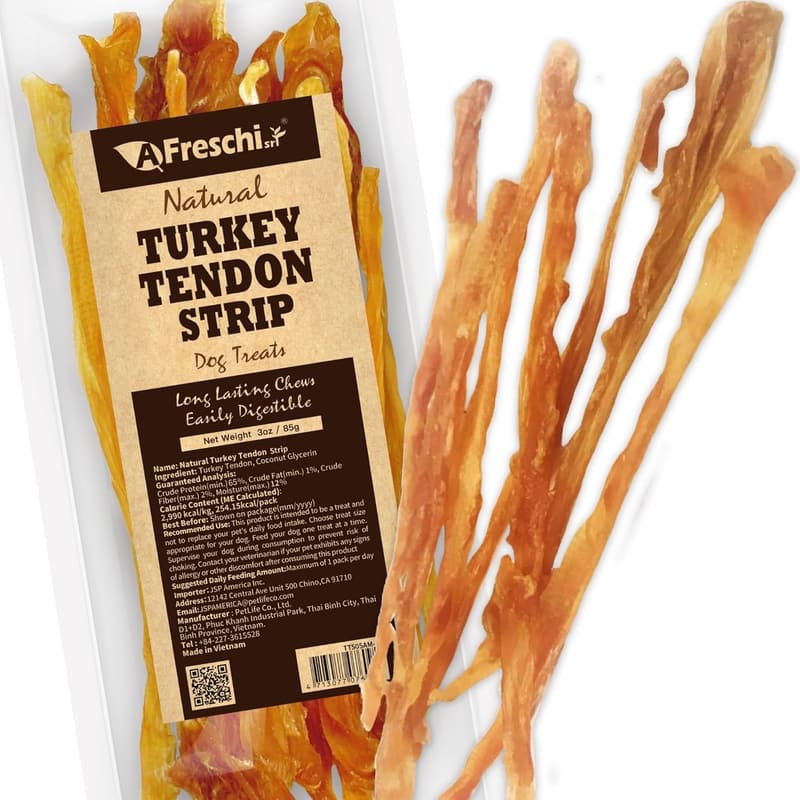 Natural Turkey Tendon Puppy Chew, 3 oz - Hypoallergenic, USA-Sourced