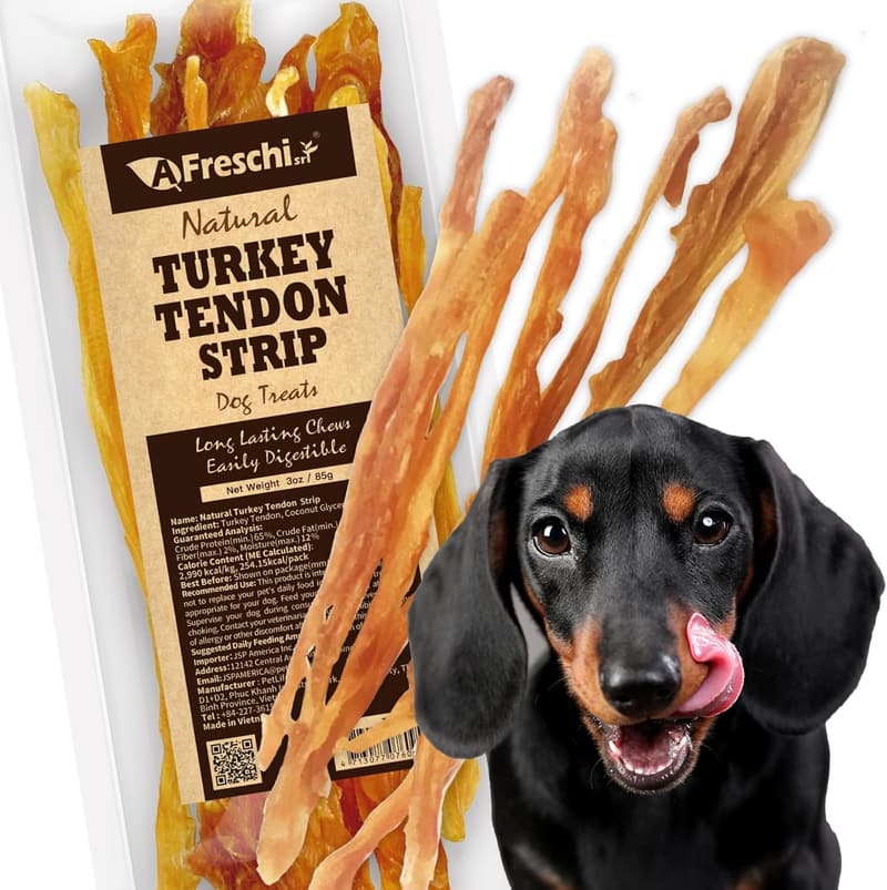 Natural Turkey Tendon Puppy Chew, 3 oz - Hypoallergenic, USA-Sourced