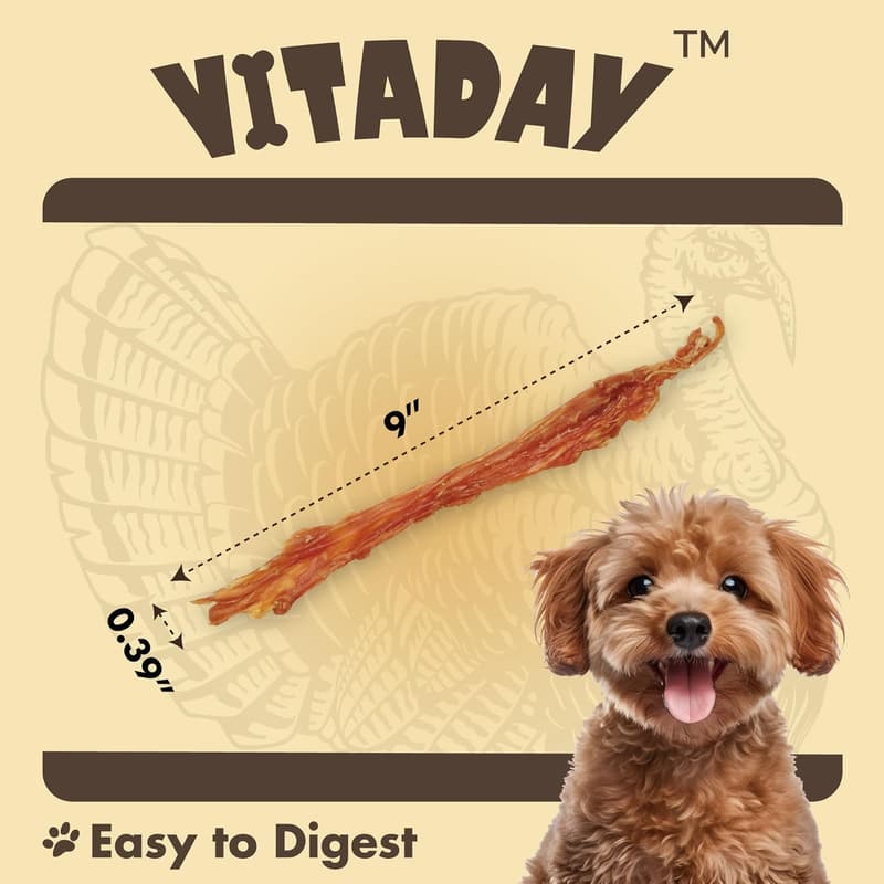 Natural Turkey Tendon Dog Chews - 3 oz, High-Protein, Hypoallergenic