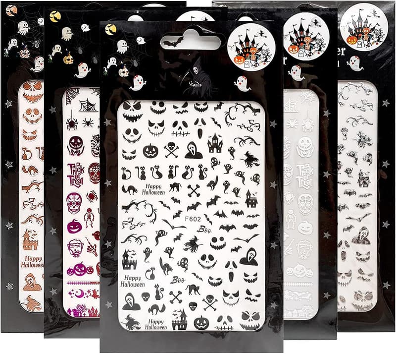 Halloween Nail Art Stickers - 12 Sheets of 1500+ Decals