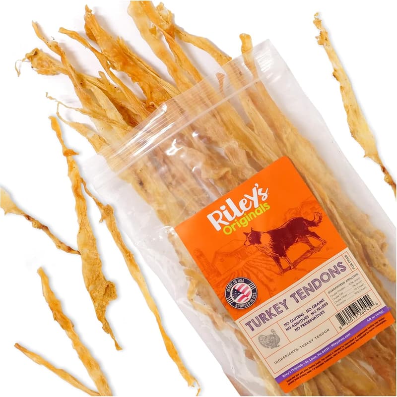 All-Natural Turkey Tendon Dog Treats - 4 oz, Made in the USA