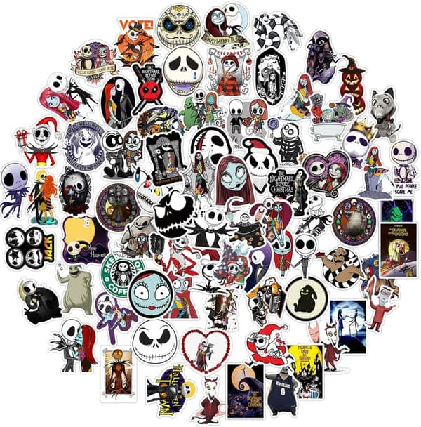 Halloween Stickers Pack - 100 Classic Nightmare Before Christmas Designs