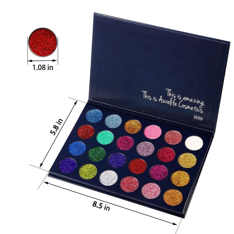 24 Color Ultra Shimmer Eyeshadow Palette - Long Lasting Waterproof
