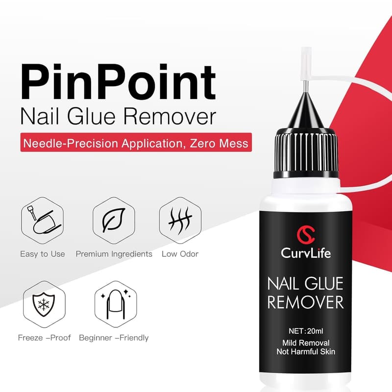 Gentle Non-Acetone Nail Glue Remover for Press-Ons - 20ml