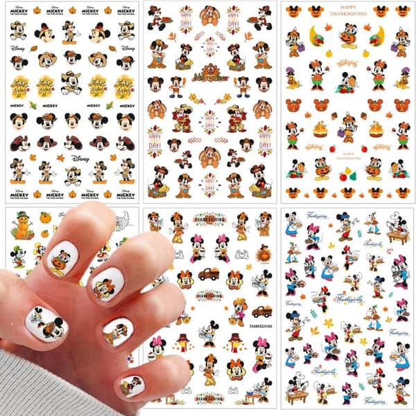 Thanksgiving 3D Maple Leaf Nail Art Stickers - 6 Sheets
