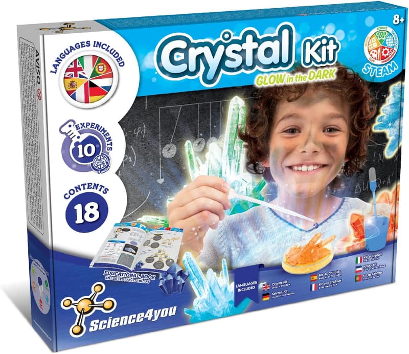 Crystal Growing Kit for Kids Age 8+ - 10 Science Experiments