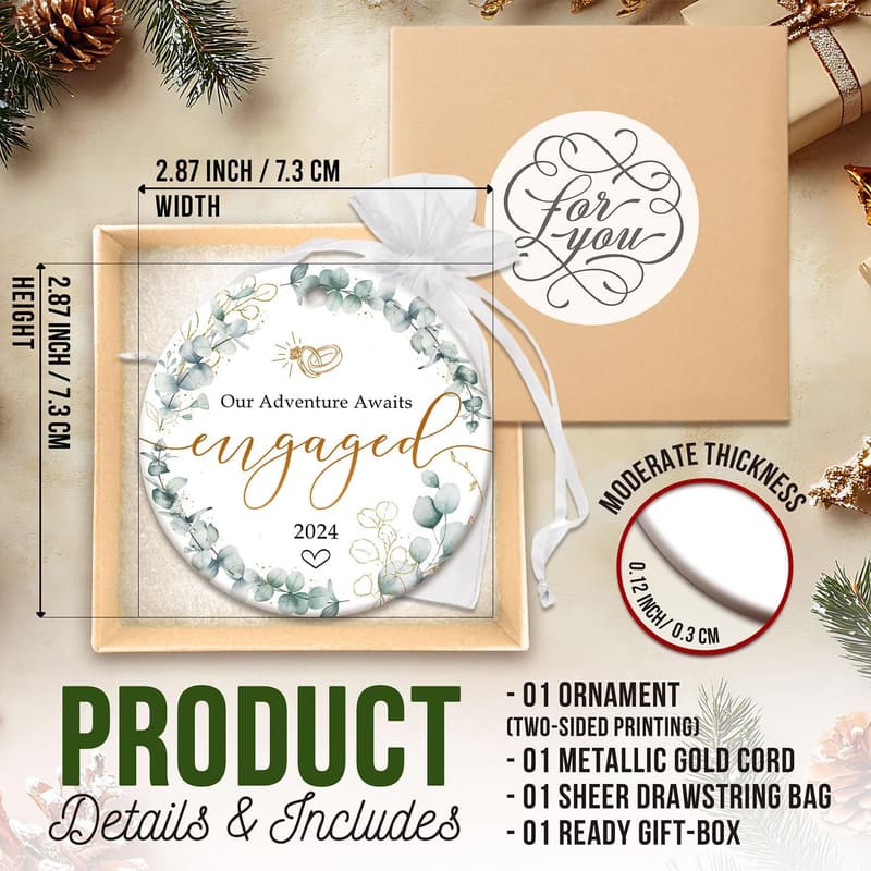 Engagement Ornament 2024 for Newly Engaged Couples