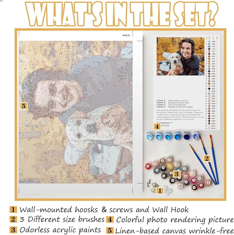 Personalized Paint by Numbers Kit for Adults - DIY Acrylic Home Decor (12