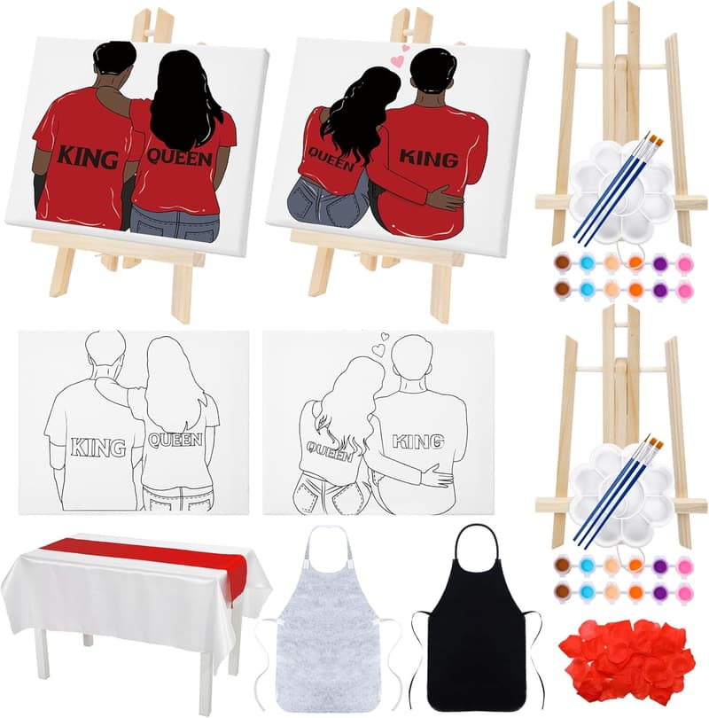 Couples' Canvas Painting Kit for Date Night - 112 Pcs