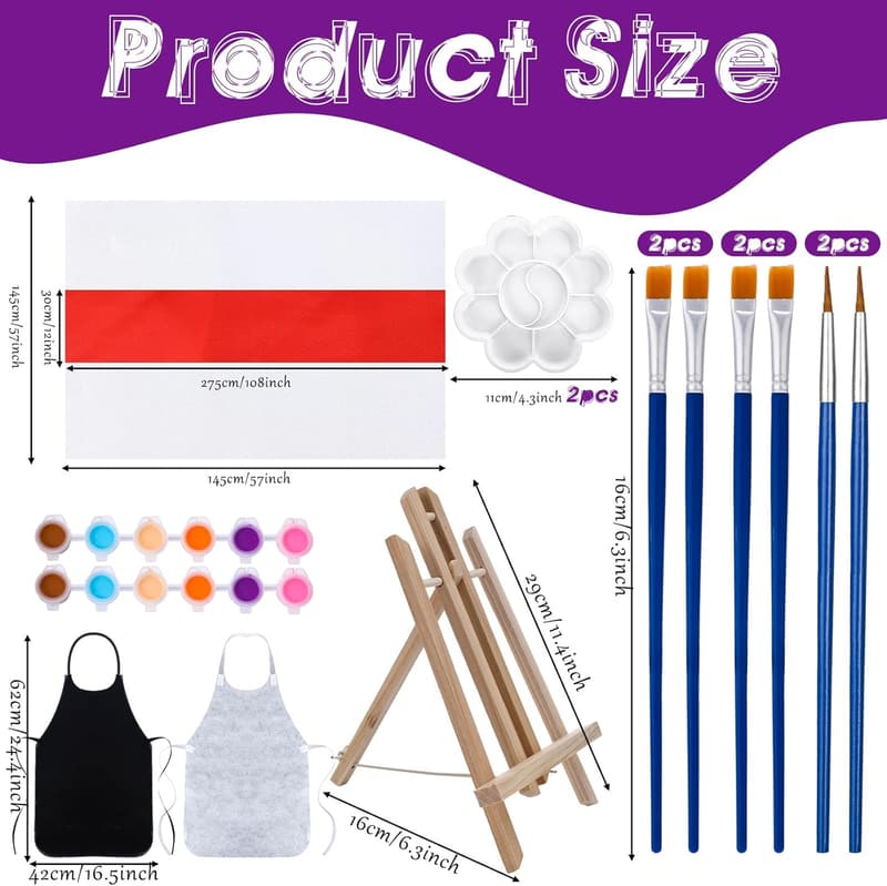 Couples' Canvas Painting Kit for Date Night - 112 Pcs