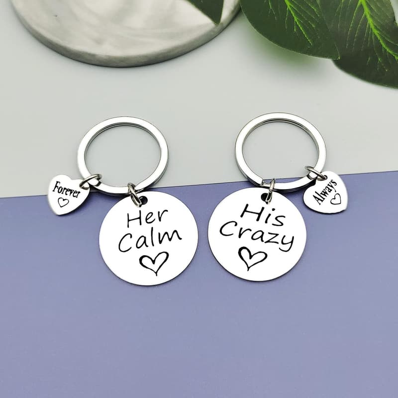 Anniversary Keychain for Couples – Funny His and Her Gift