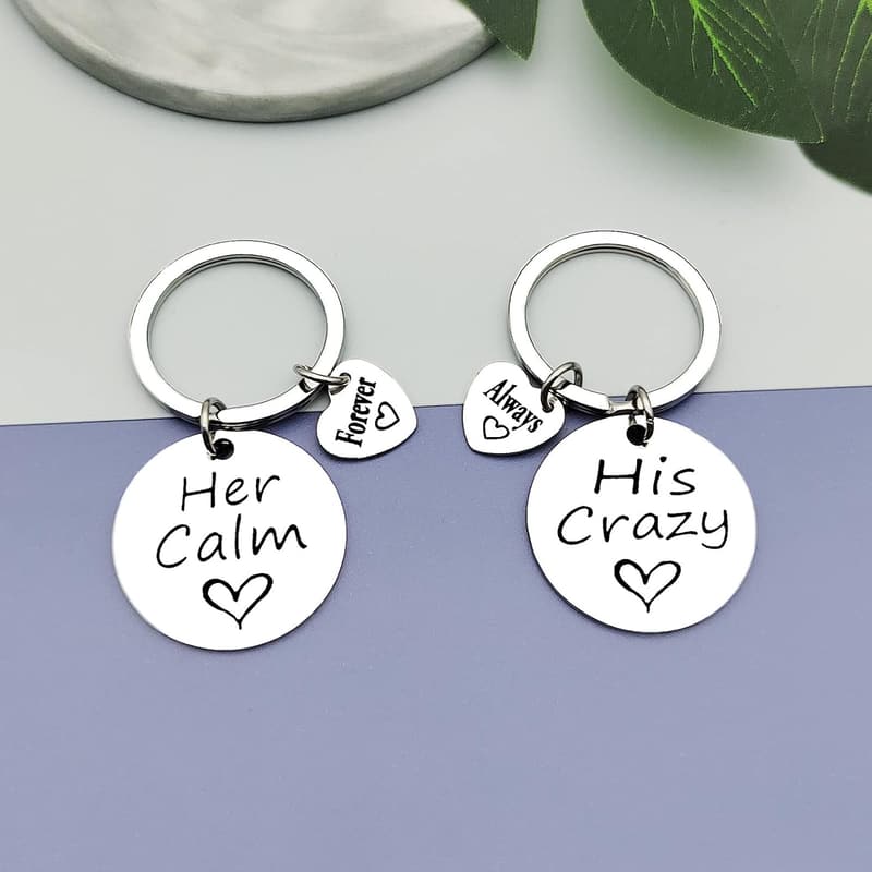 Anniversary Keychain for Couples – Funny His and Her Gift