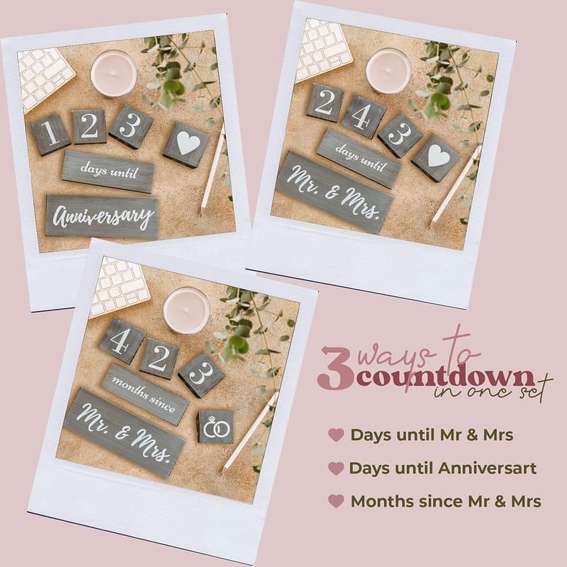 Engagement Countdown Calendar Block for Couples