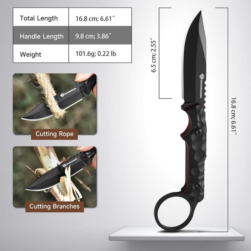EDC Fixed Blade Neck Knife - 7.08