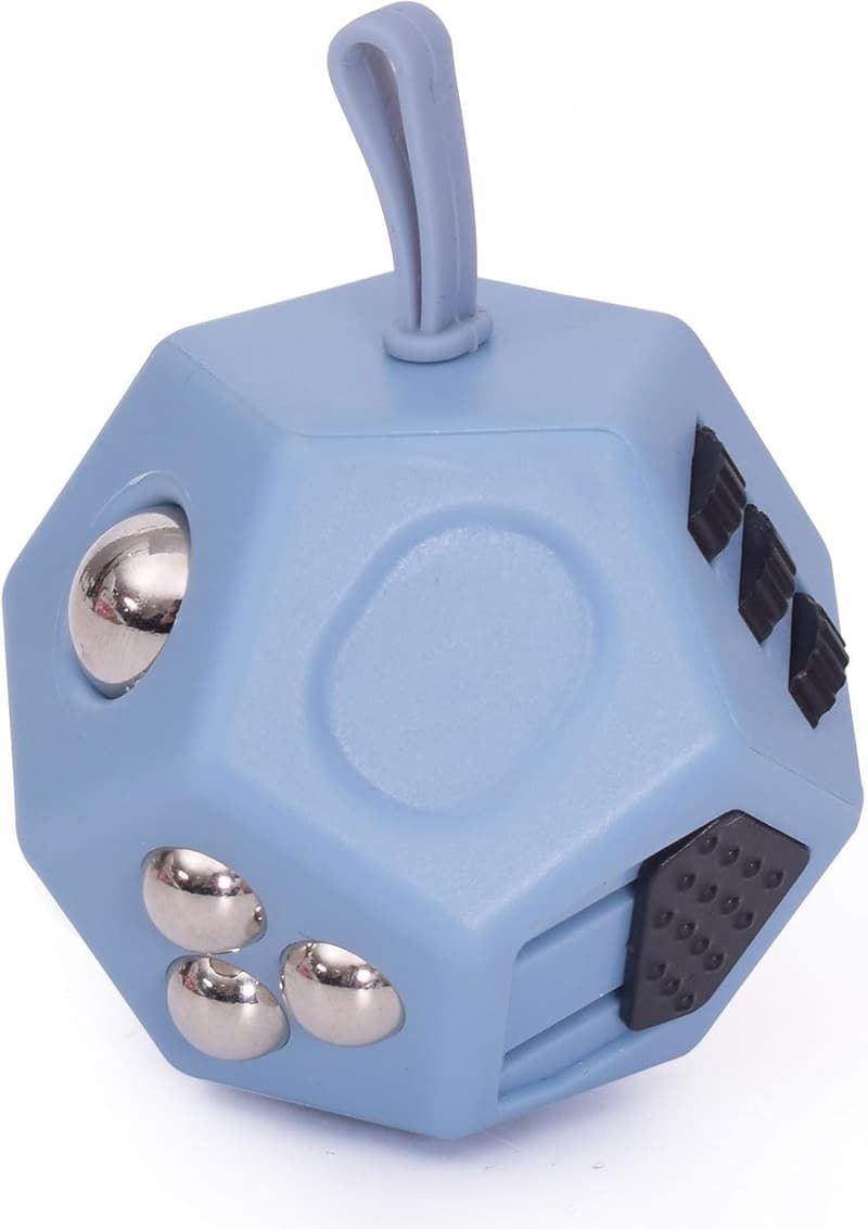Mini 12-Sided Fidget Cube for Stress Relief and Focus (Grey)