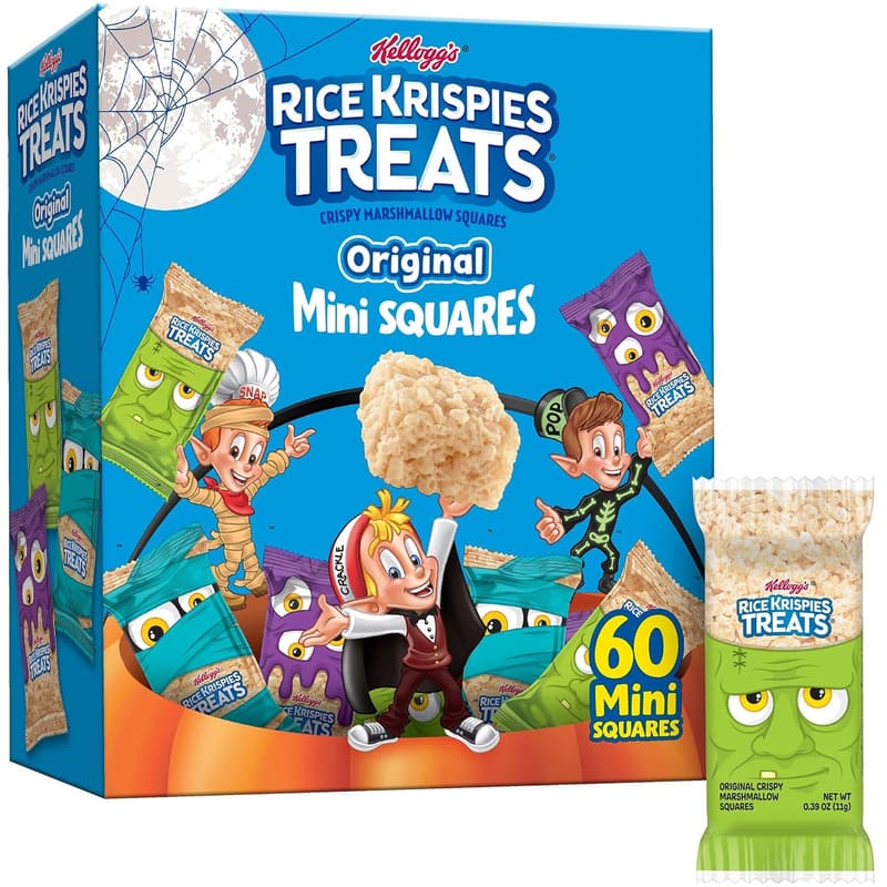 Halloween Rice Krispies Treats Mini Marshmallow Squares, 60 Bars