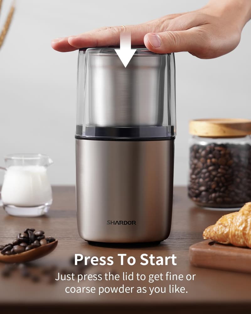 Electric Coffee and Herb Grinder with 2 Stainless Steel Bowls
