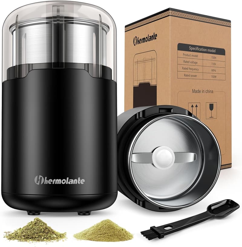 Electric Herb Grinder with Stainless Steel Blade & Brush