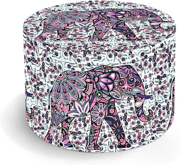 Large Boho Spice Grinder with Colorful Elephant Design
