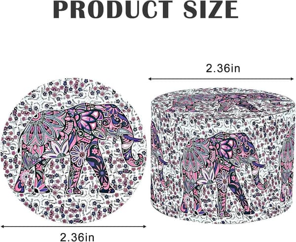 Large Boho Spice Grinder with Colorful Elephant Design